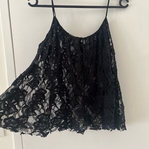 Elegant Black Lace Women's Top